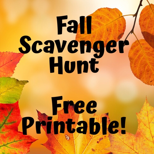 Fall Scavenger Hunt  FREE PRINTABLE!