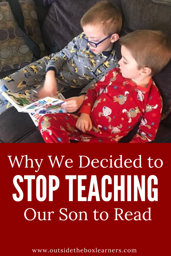 Why We Stopped Reading Instruction for Our Son